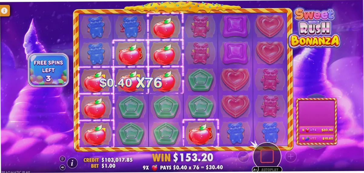 Sweet Rush Bonanza free spins with sticky Multiplier Spots