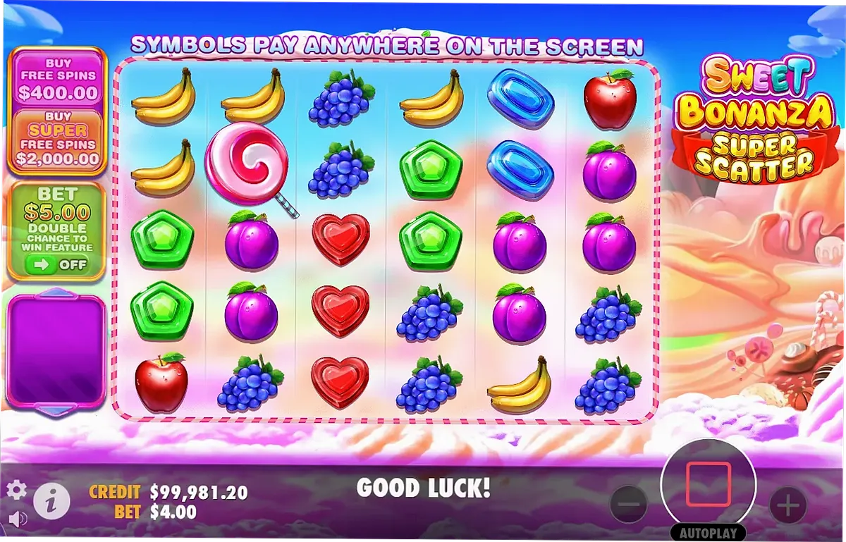 Sweet Bonanza Super Scatter gameplay