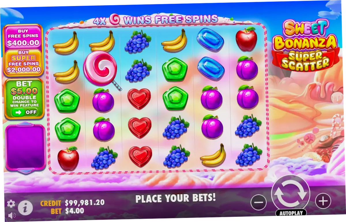 Sweet Bonanza Super Scatter symbol instant payout trigger