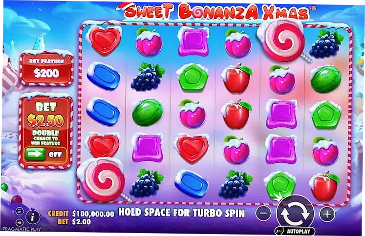 Sweet Bonanza Xmas free spins bonus round