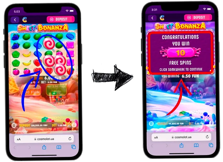 Sweet Bonanza mobile gameplay on smartphone